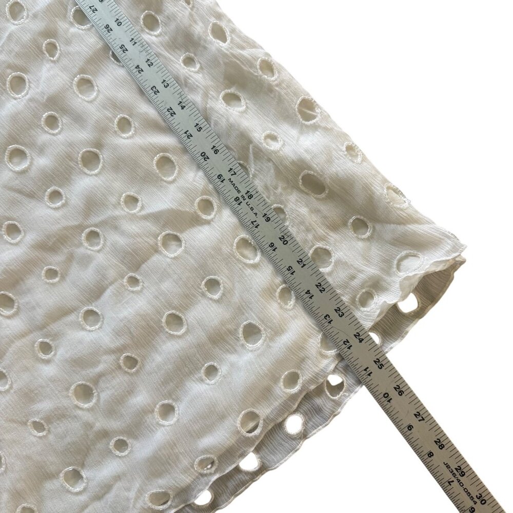 Alice + Olivia White Textured Sleeveless Blouse Top 100% Silk Womens Size M - Picture 7 of 8